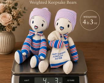 Birth Weighted Memory Bear, Custom Weight, Baby's clothing