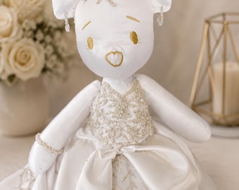 Wedding Dress Memory Bear, Bridal Gown Keepsake Teddy, Heirloom Stuffed Animal