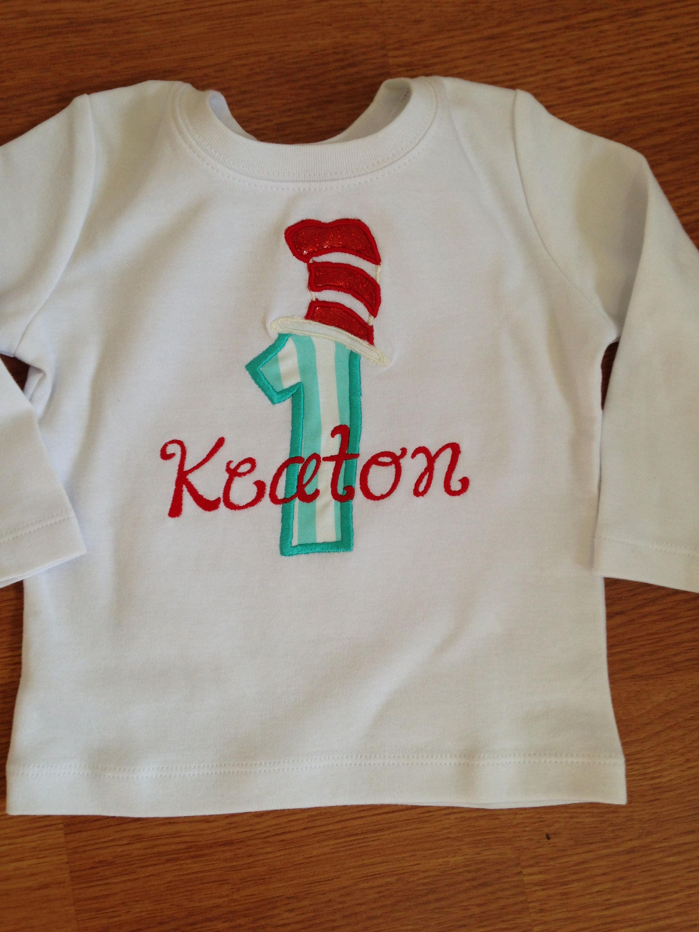 cat in the hat birthday shirt