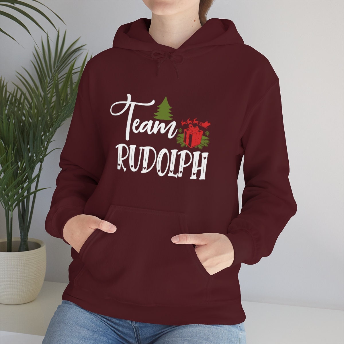 Team Rudolph Holiday Christmas Sweater Unisex Heavy Blend Hooded