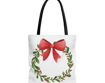 Christmas Wreath High-Quality Tote Bag | Three Sizes |