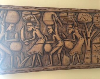 Hand Carved wood wall decor