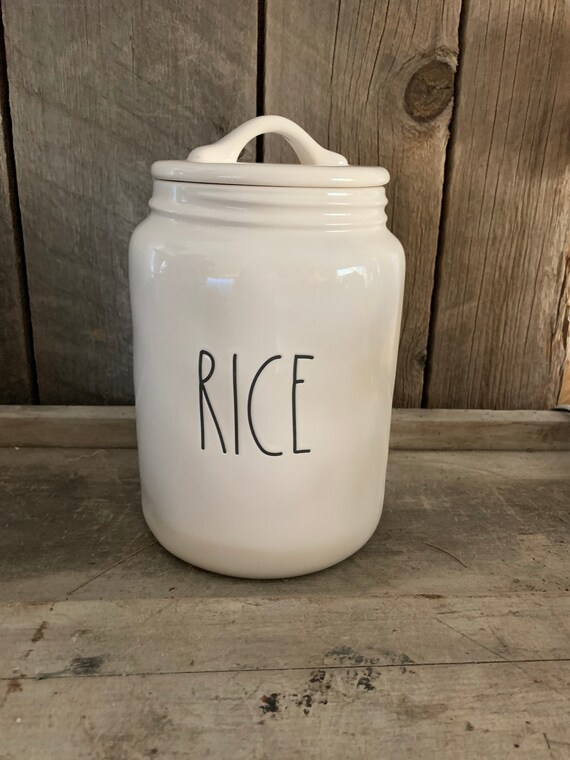 Rae Dunn RICE canister ceramic rice canister farmhouse Etsy