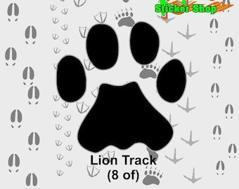 Mountain Lion Track decals, truck decal, vehicle or outdoor graphic, Cougar Track