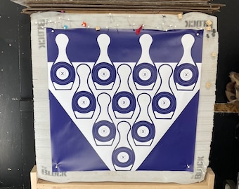 Bowling Pin Archery Target Face: 3 or 5 Spot Practice, 2 Pack