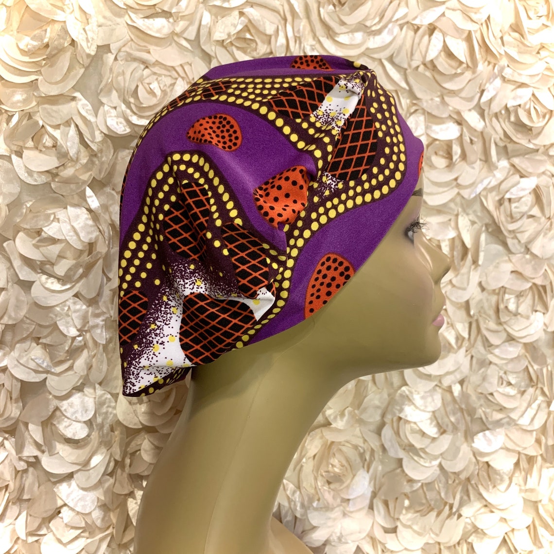 Satin Lined Hat Scrub Cap for Locs Braids Ankara Scrub Cap Etsy