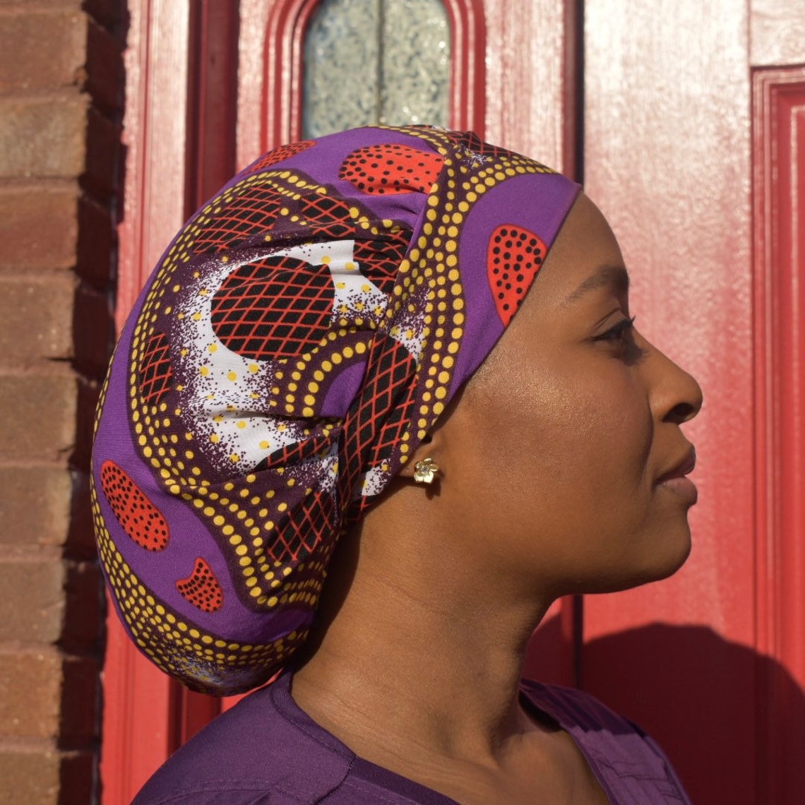 Satin Lined Hat Scrub Cap for Locs Braids Ankara Scrub Cap Etsy