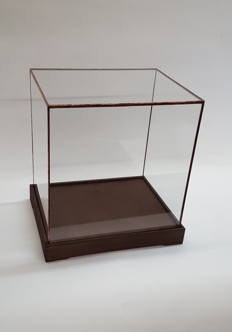 12x12x12 inch tall Wood Base Display Case Etsy