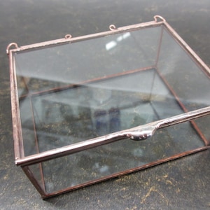 3.5&quot; x 5&quot; x 1.5” tall SMALL Clear Glass Photo Image Box holds 3.5&quot; x 5&quot; photos