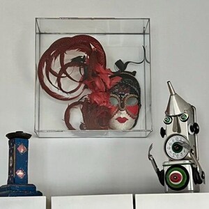 12 x 12 plus other sizes - Wall Hanging Shadow Box Frame - Clear Glass Display Boxes with a Slide Latch - Hinged Front image 9