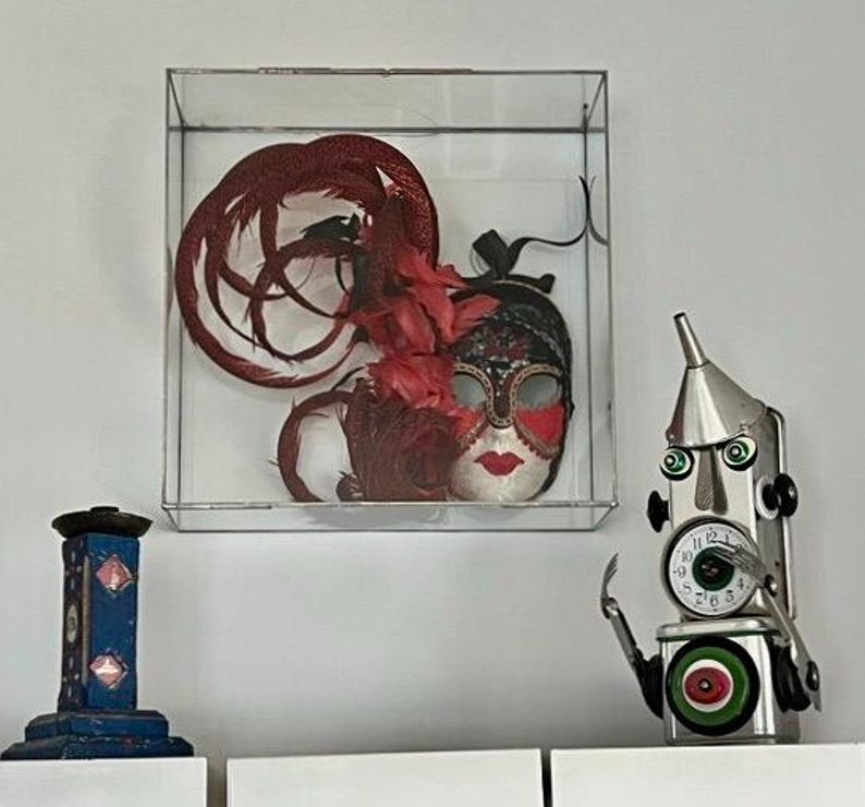 12 x 12 plus other sizes - Wall Hanging Shadow Box Frame - Clear Glass Display Boxes with a Slide Latch - Hinged Front image 9