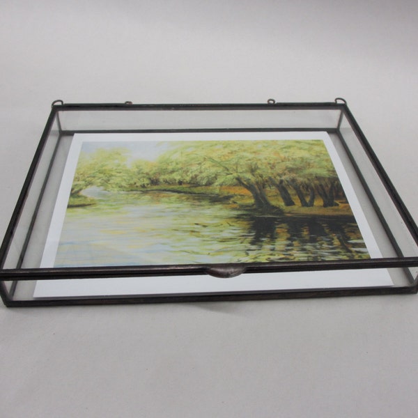 Short Stack Glass Photo Display Box  - Hinged Top - Jewelry - Collections