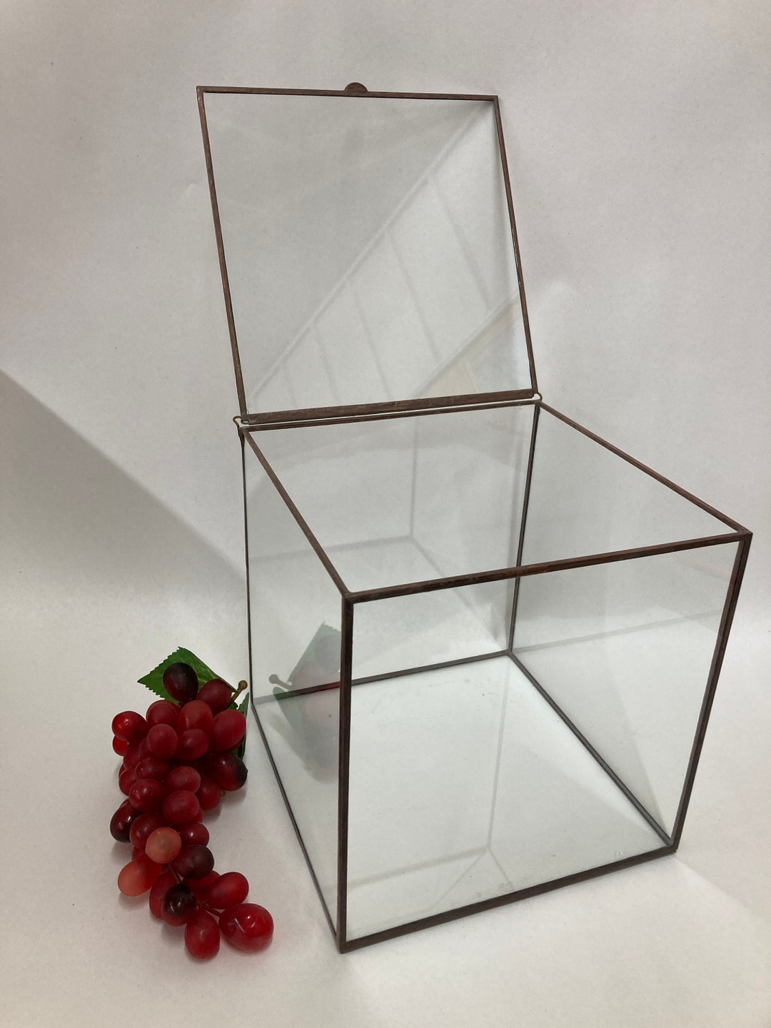 6x6x6 Glass Box Hinged Lid Display Your Treasures in Style Etsy