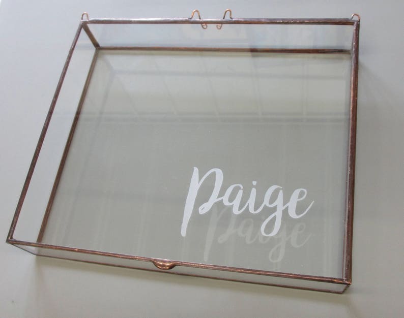 8 x 12 Clear Glass Photo Display Boxes Plus other sizes with various depth options Hinged Top Jewelry Collections image 3