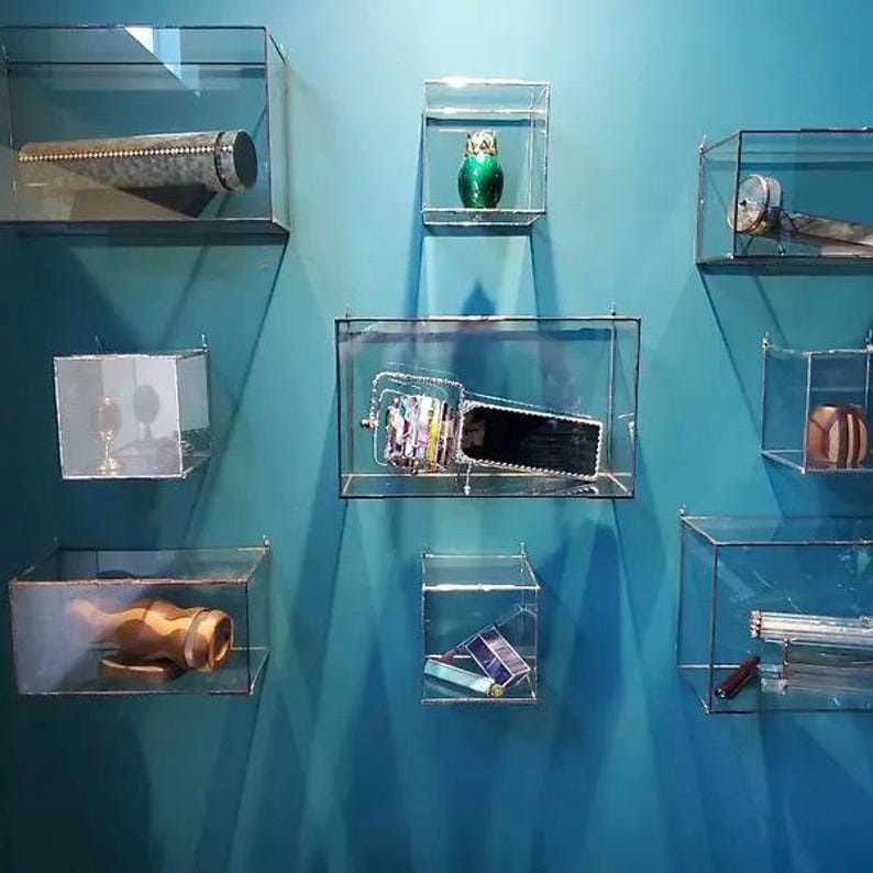 12 x 12 plus other sizes - Wall Hanging Shadow Box Frame - Clear Glass Display Boxes with a Slide Latch - Hinged Front image 5