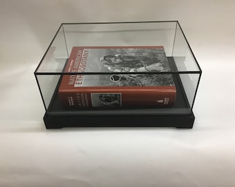 12 x 12 x 6" - 8" tall Glass Display Box with Wood Base protects and highlights your special treasure