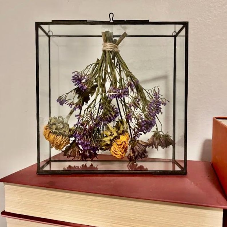 12 x 12 plus other sizes - Wall Hanging Shadow Box Frame - Clear Glass Display Boxes with a Slide Latch - Hinged Front image 8