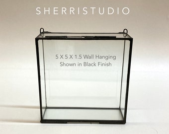 4x4, 4x6, 4.5x6, 5x5, 6x6, 5x7 Wall Hanging Shadow Box Frame - Clear Glass Photo Display Boxes with various depth options