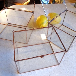 Wedding Card Box - 6&quot; x 8&quot; x 5&quot; Deep - Clear Glass  - Photo Display Box - Hinged Top - Jewelry - Collections