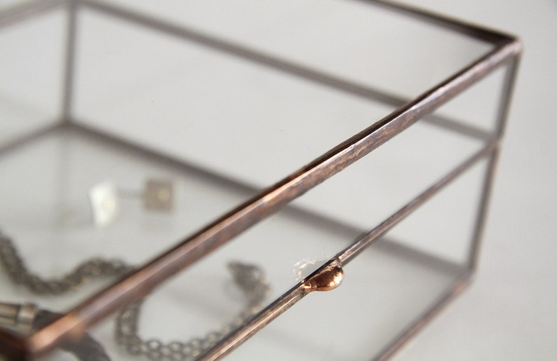 NEW Recipe Box Style Clear Glass Photo Display BoxThree Etsy