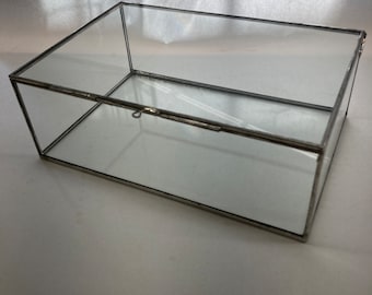 6 x 9 plus other sizes Clear Glass Display Boxes with various depth option - Hinged Top - Jewelry - Collections