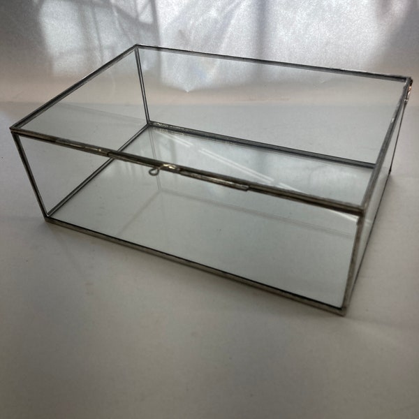 6 x 9 plus other sizes Clear Glass Display Boxes with various depth option - Hinged Top - Jewelry - Collections