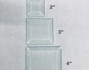 Square Clear Bevels for Stained Glass and Crafts - 4 handy sizes/quantities