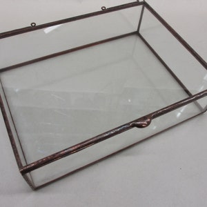 8 x 12 Clear Glass Photo Display Boxes Plus other sizes with various depth options Hinged Top Jewelry Collections image 2