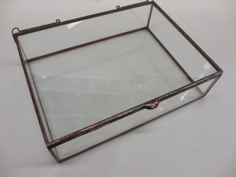 8 x 12 Clear Glass Photo Display Boxes Plus other sizes with various depth options Hinged Top Jewelry Collections image 2
