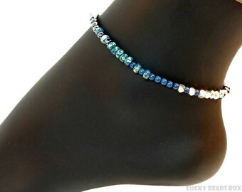 Elegante Women- Black Beads Anklet
