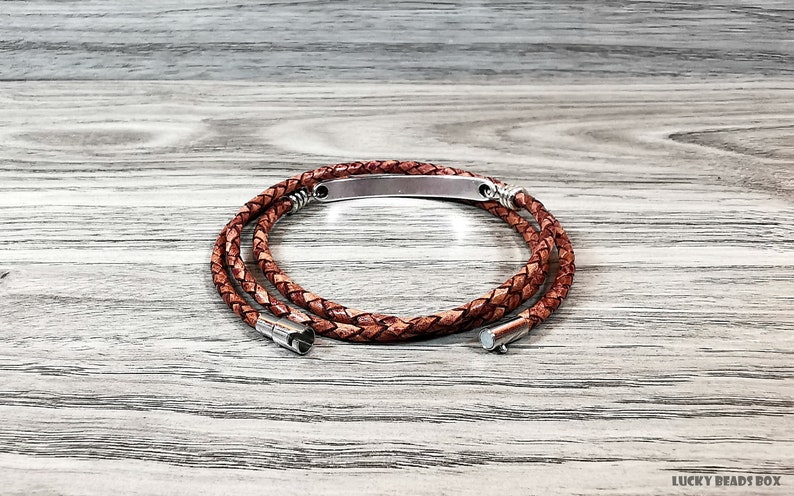 Imagine bracelet message bracelet braided leather bracelet wrap bracelet brown leather bracelet women bracelet womens gift RLB3-36-02
