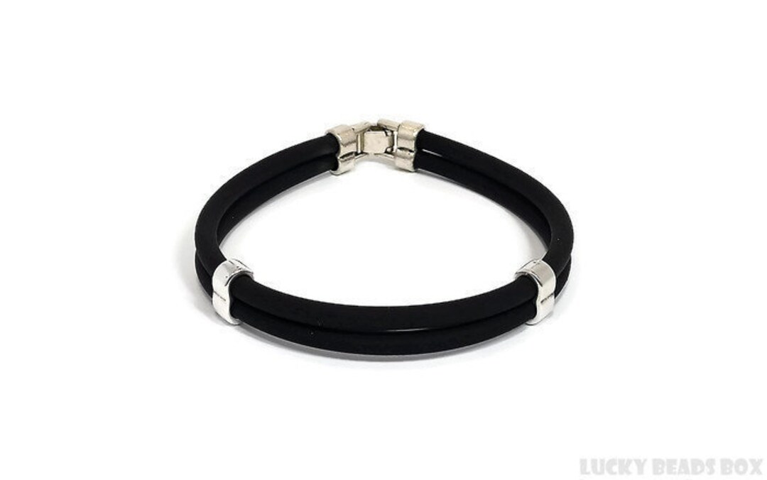 Mens Rubber Bracelet Black Rubber Bracelet Womens Bracelet Mens