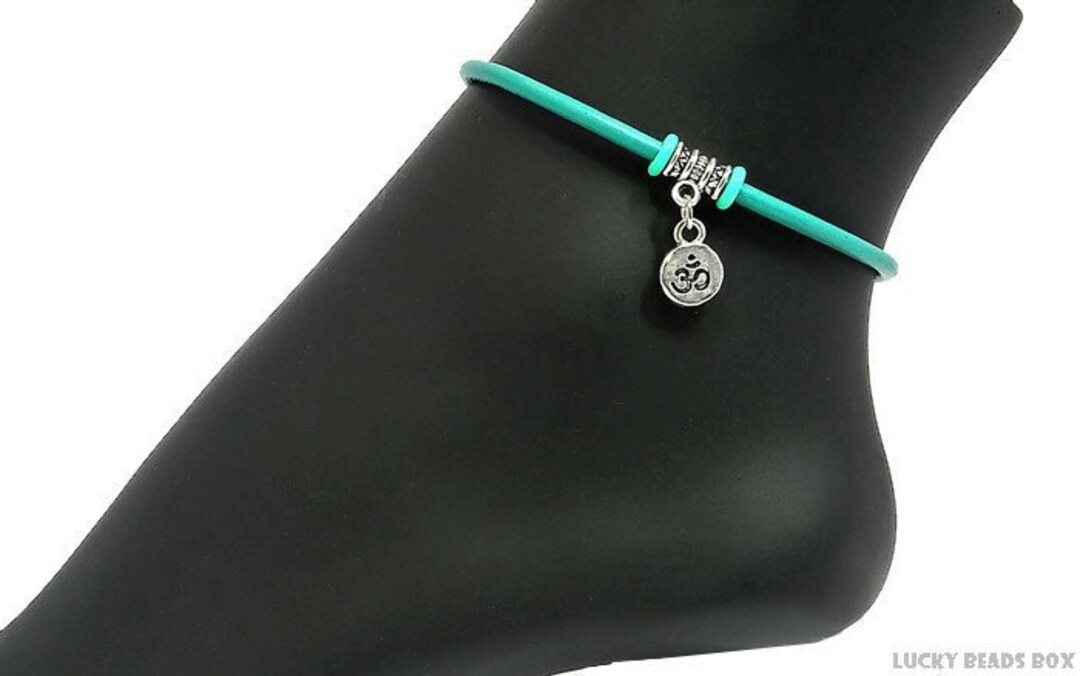 OM Womens Ankle Bracelet Yoga Leather Anklet Women Ankle Bracelet Anklets Aqua Anklet Ankle