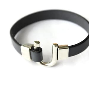 Cowboy bracelet Horseshoe bracelet leather bracelet gray bracelet mens bracelet bracelet for man leather jewelry gift for men  FLB10-30-04