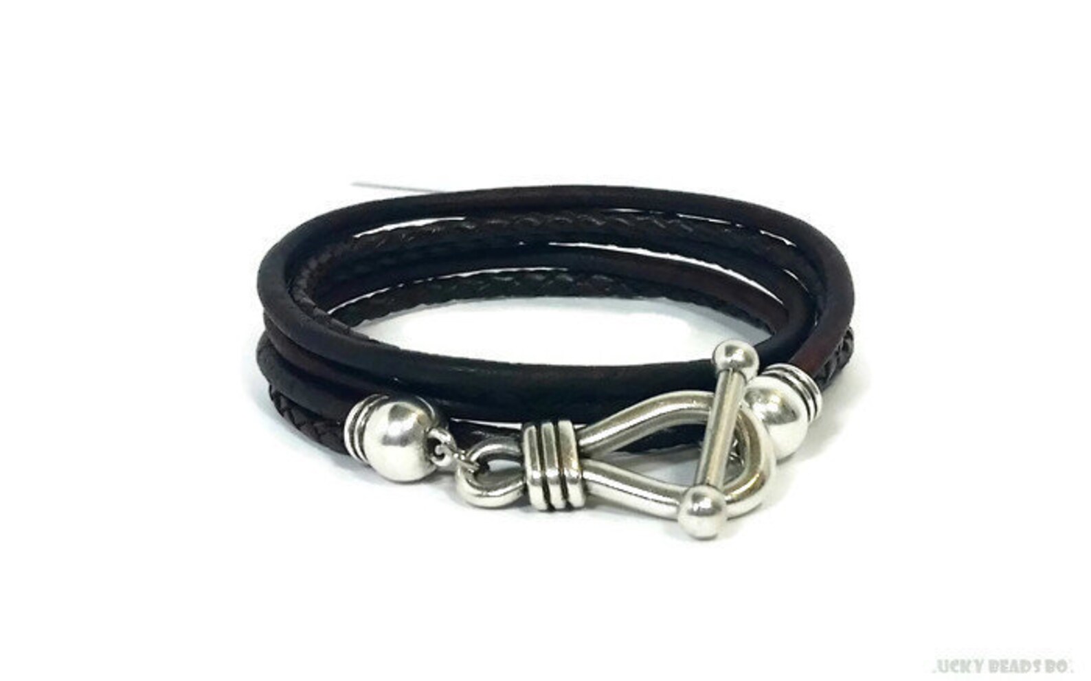 Men leather bracelet men's bracelet wrap bracelet round Etsy