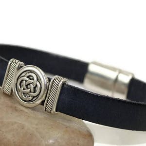 Celtic bracelet mens bracelet leather bracelet flat leather bracelet leather jewelry celtic jewelry bracelet for men mens gift FLB10-44-03