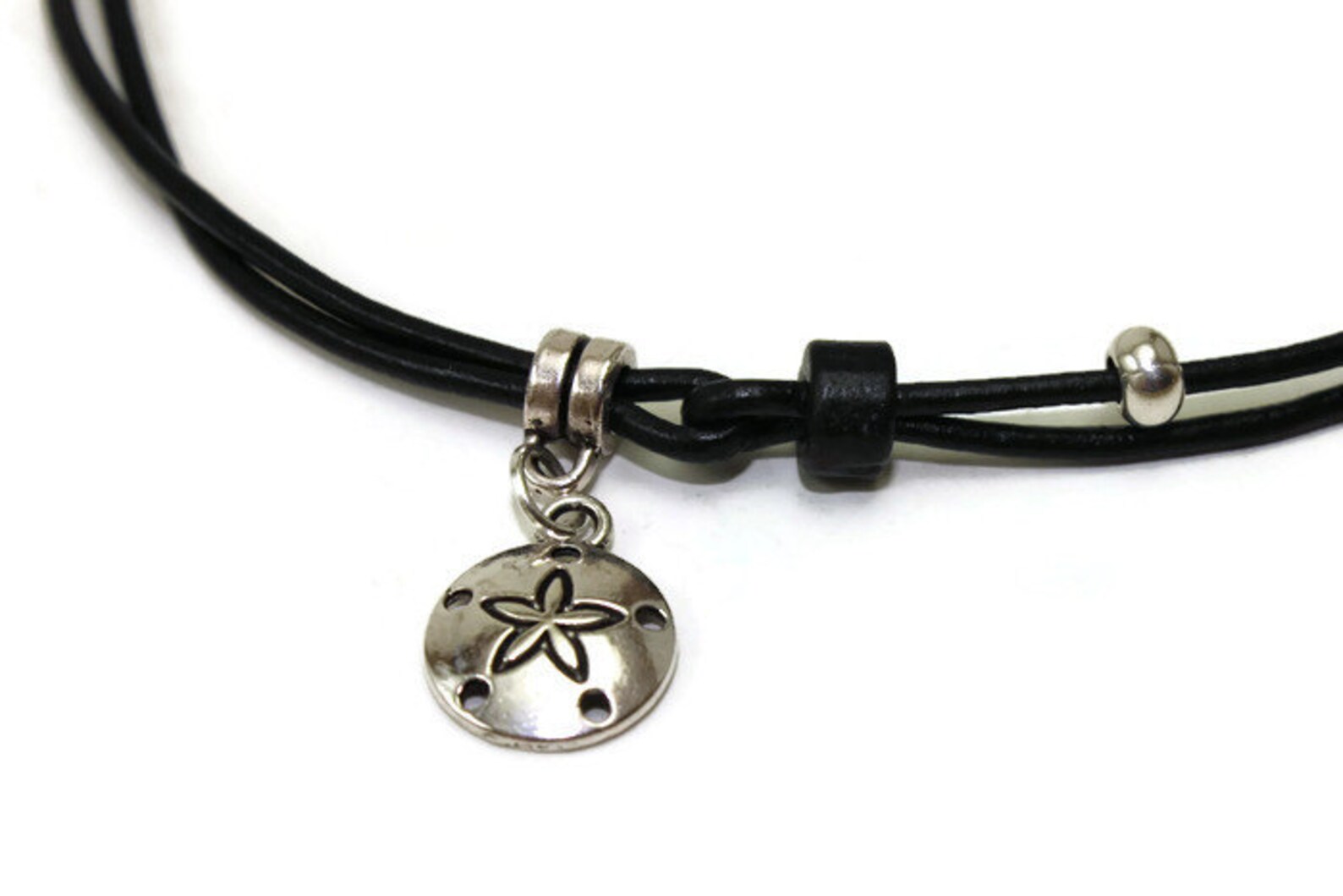 Womens Ankle Bracelet Black Leather Anklet Beach Anklets Etsy