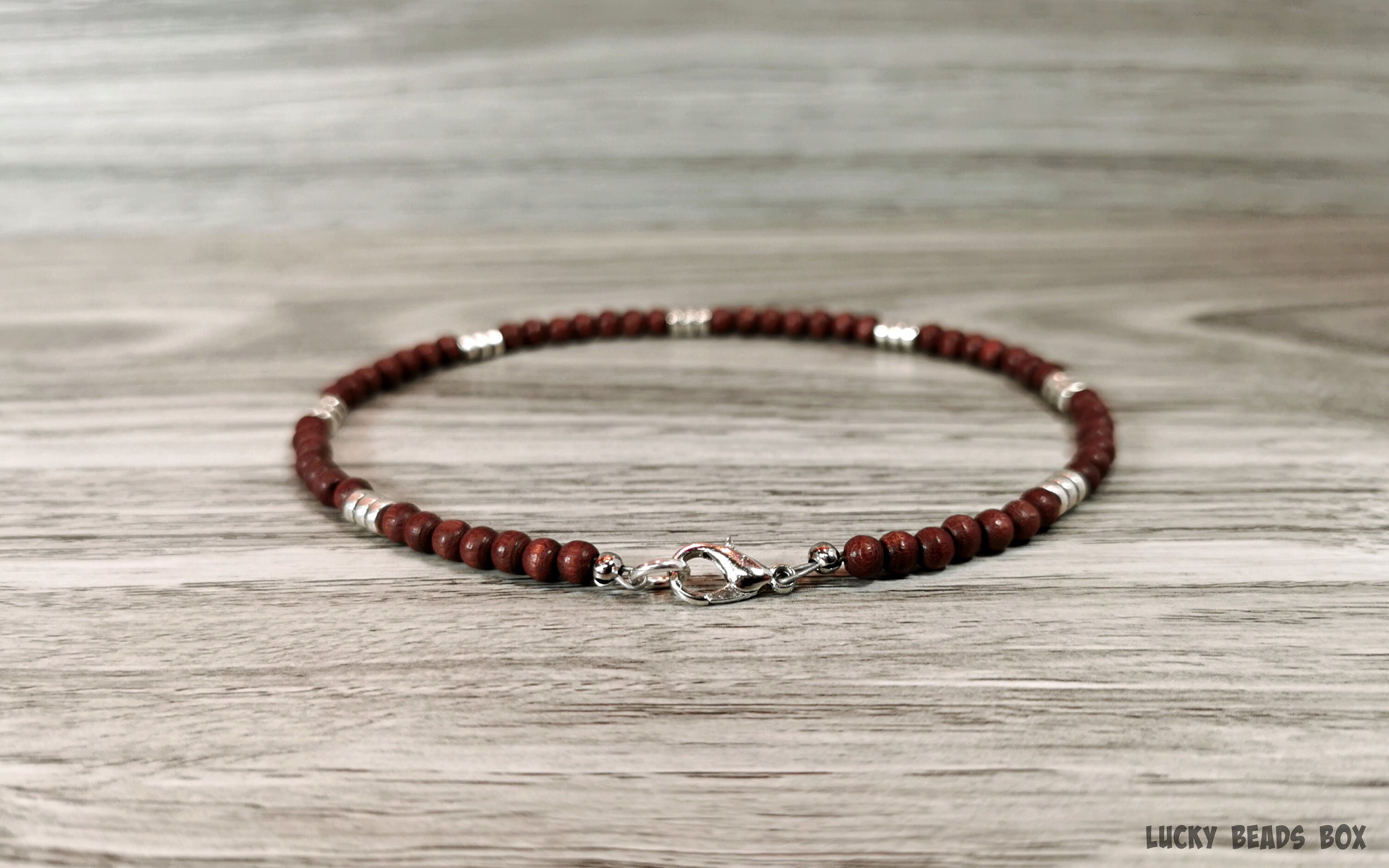 Wood beaded anklet mens ankle bracelet brown anklet wood beads Etsy