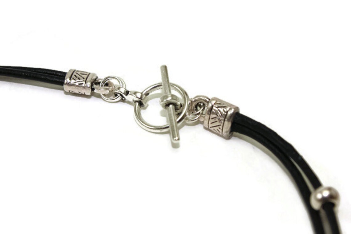 Womens Ankle Bracelet Black Leather Anklet Beach Anklets Etsy