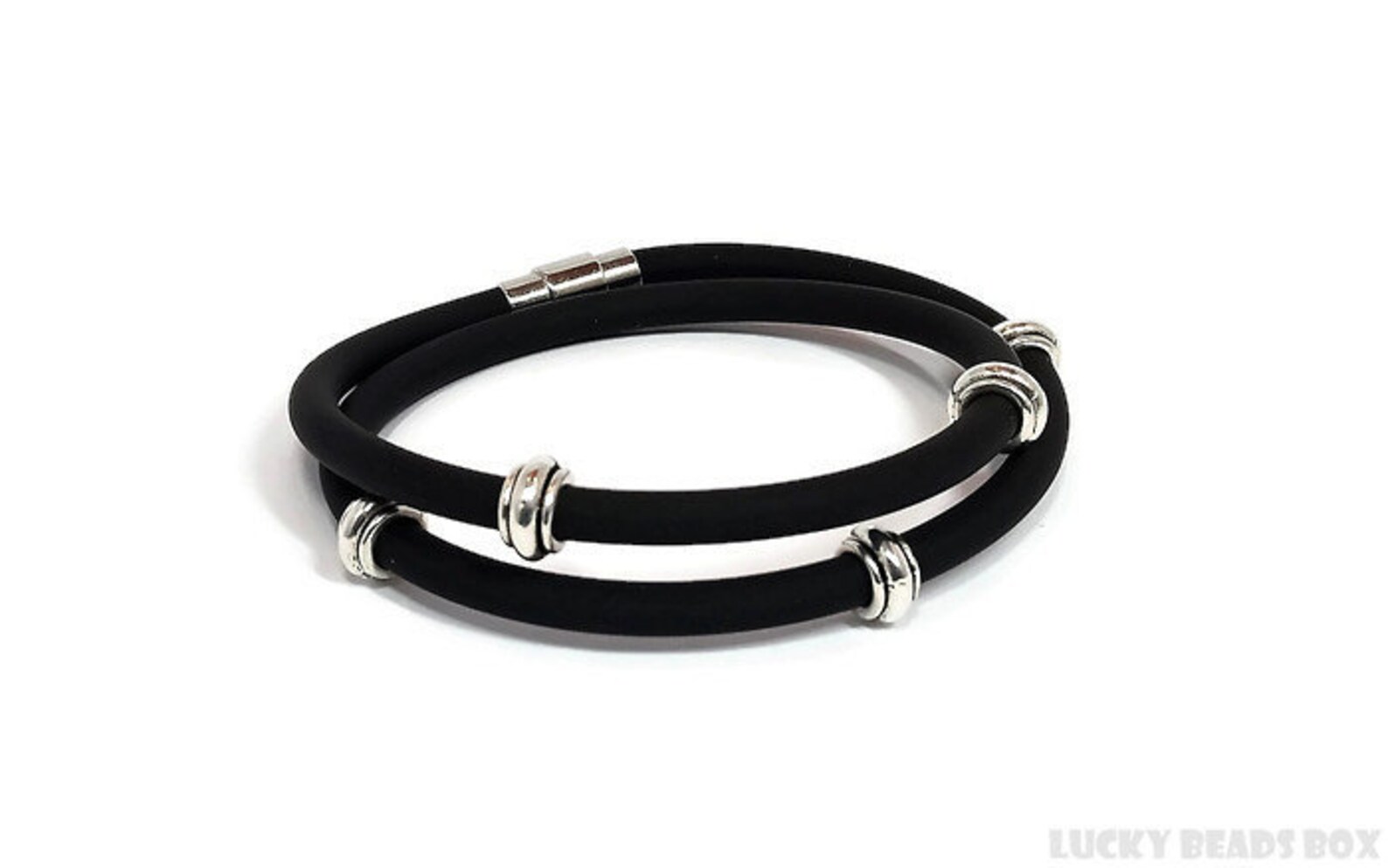 Mens Rubber Bracelet Black Rubber Bracelet Wrap Bracelet Mens Etsy