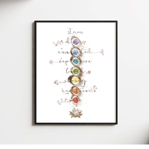 Chakra Art Poster, Meditation Chakra Decor, Meridians Chakra Poster, Yoga Studio Art Decor, Chakra Wall Art, Yoga Poster, Earth Tone Art
