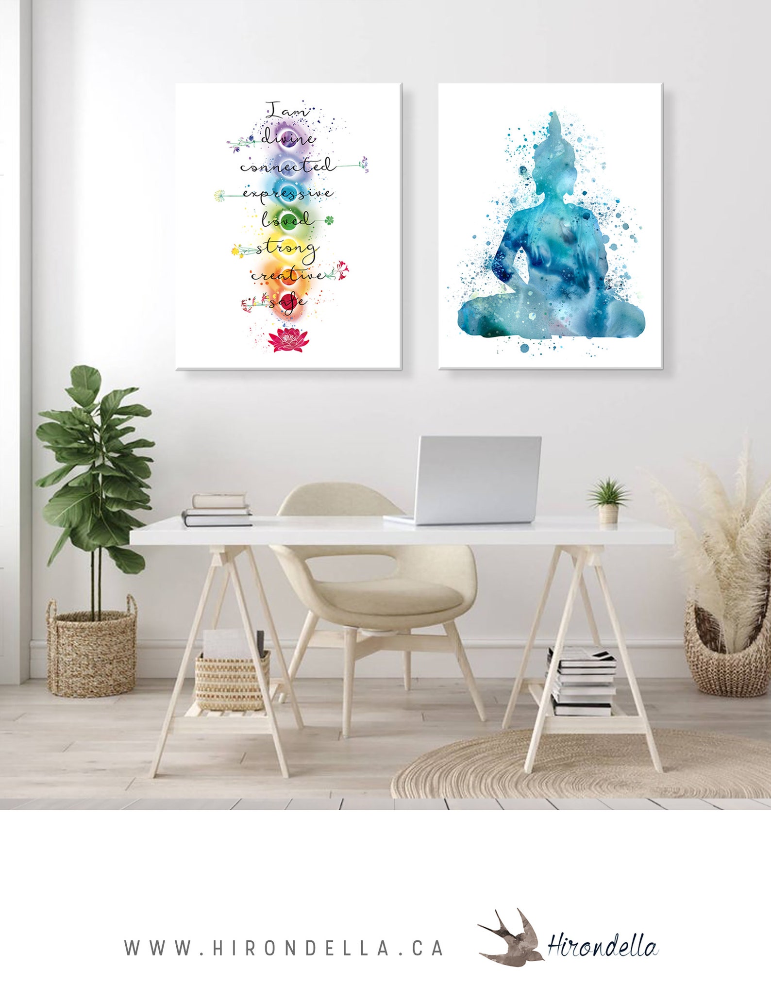 Buddha Canvas Indigo Blue Buddha Wall Art Spiritual Quote Etsy