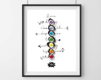 Chakra Meditation Art Print, Spiritual Wall Decor