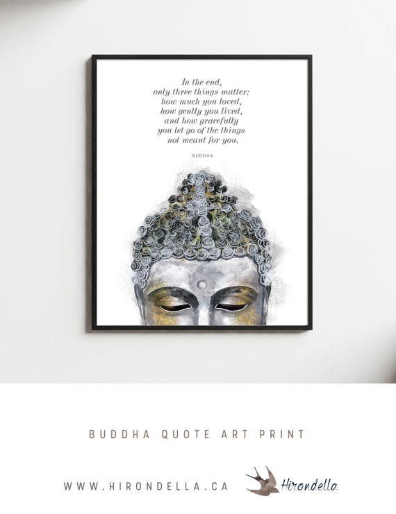 Buddha Head Quote Wall Art Painting in the End... Spiritual - Etsy