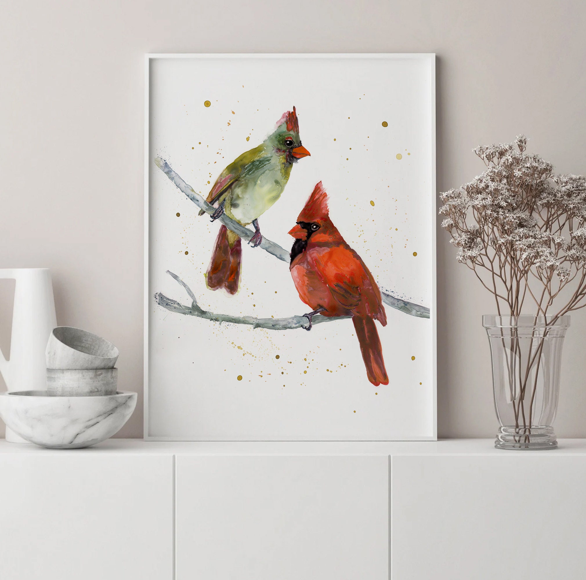 Northern Cardinal 8x10 CANVAS WRAPPED PHOTO FRAME HOLDS 4 X 6