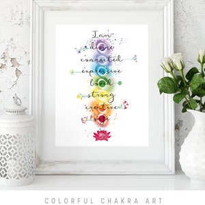 Colorful Chakra Poster, Chakra Wall Hanging, Chakra Wall Art, Chakra Art, Yoga Gift, Mindfulness Chakra Decor, Chakra Print, Meditation Deco image 5