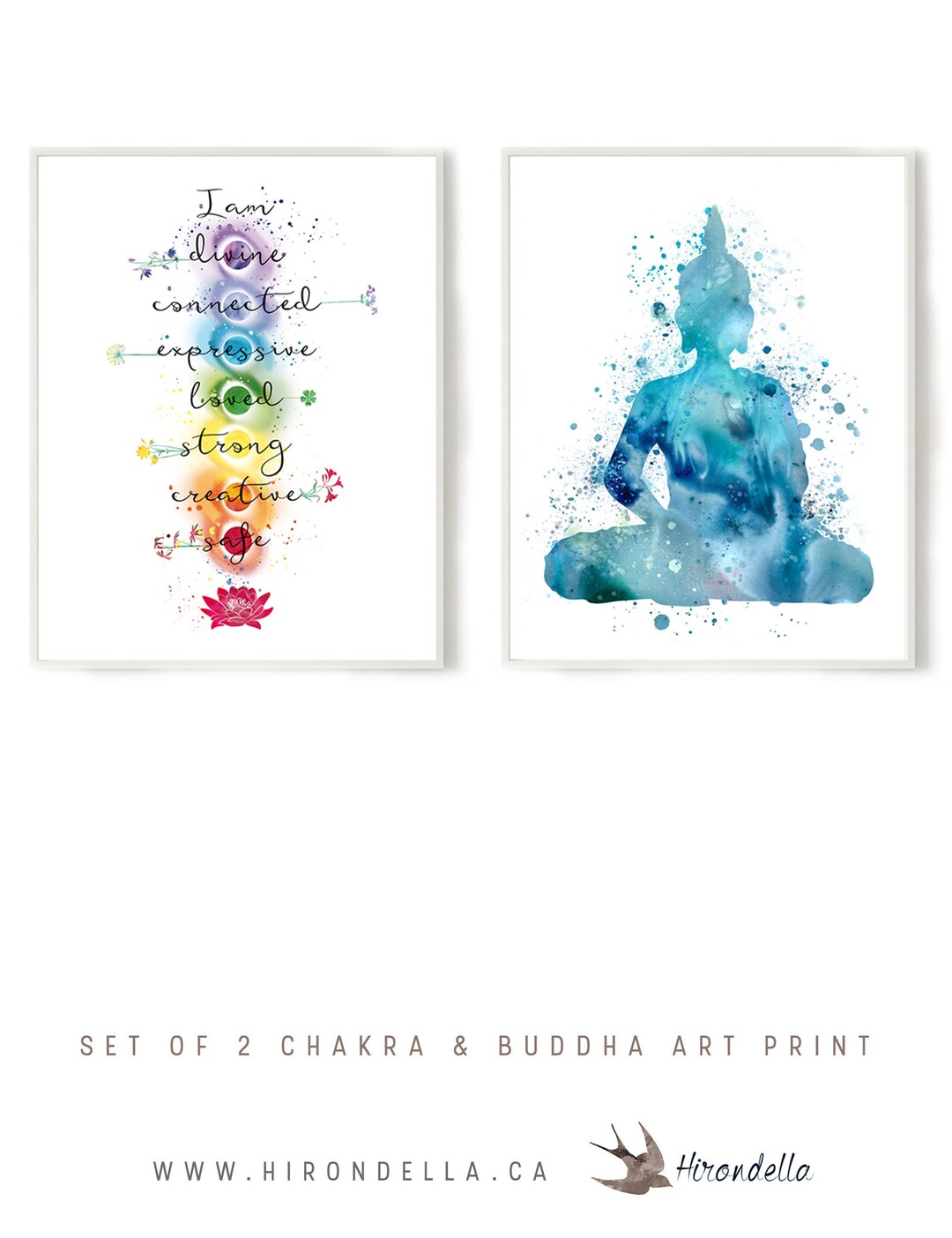 Buddha Canvas, Indigo Blue Buddha Wall Art, Spiritual Quote Poster