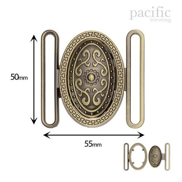 2" 50mm Front Buckle Closure 170456 Antique Brass