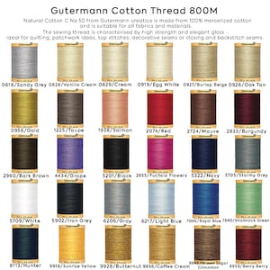 Gutermann Cotton Thread 800M 37 Colors