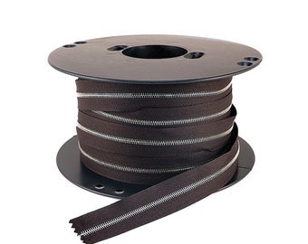 riri Zipper Continuous Chain Brown Tape with Nickel Teeth